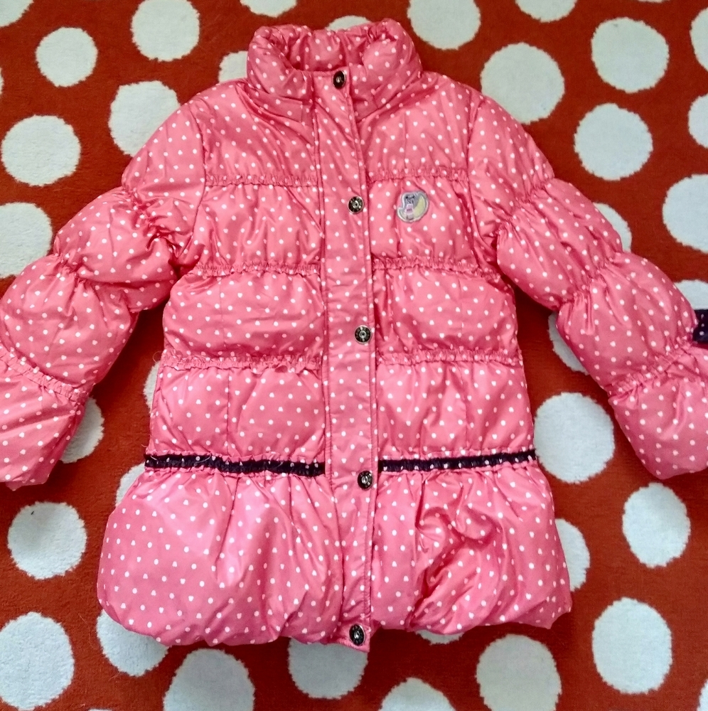 Pink Girl's Polka-Dot Jacket